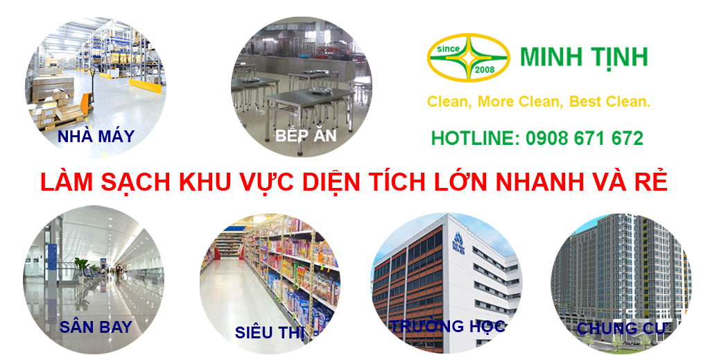 Làm sạch khu vực diện tích lớn nhanh và rẻ