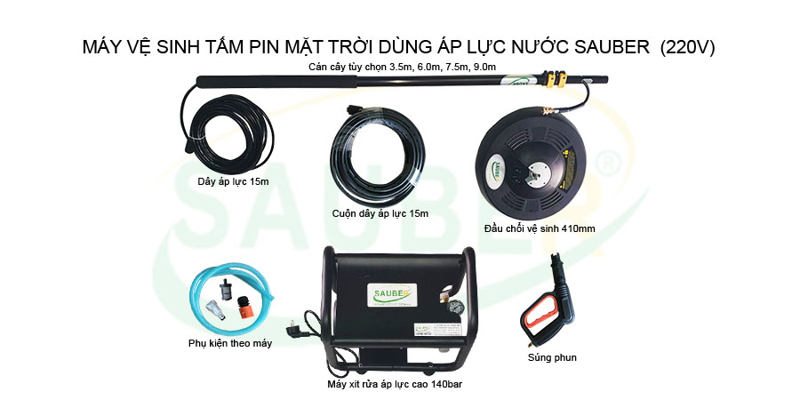 Máy rửa pin năng lượng mặt trời