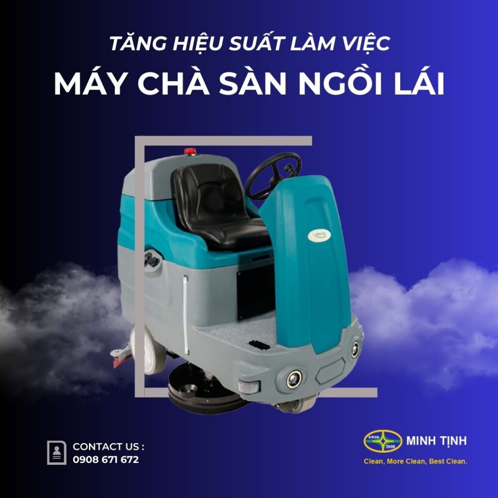 Giải pháp tăng năng suất làm việc với máy lau sàn ngồi lái